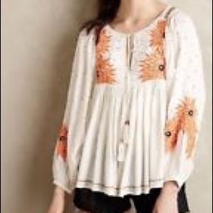 Embroidered Blouse with Tassels // Floreat